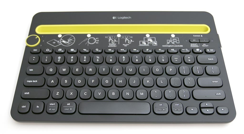 Black and yellow wireless keyboard