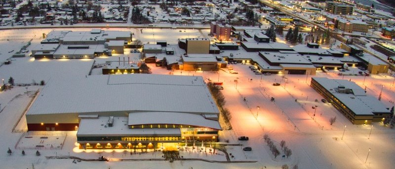 aerial view of keyano at night 