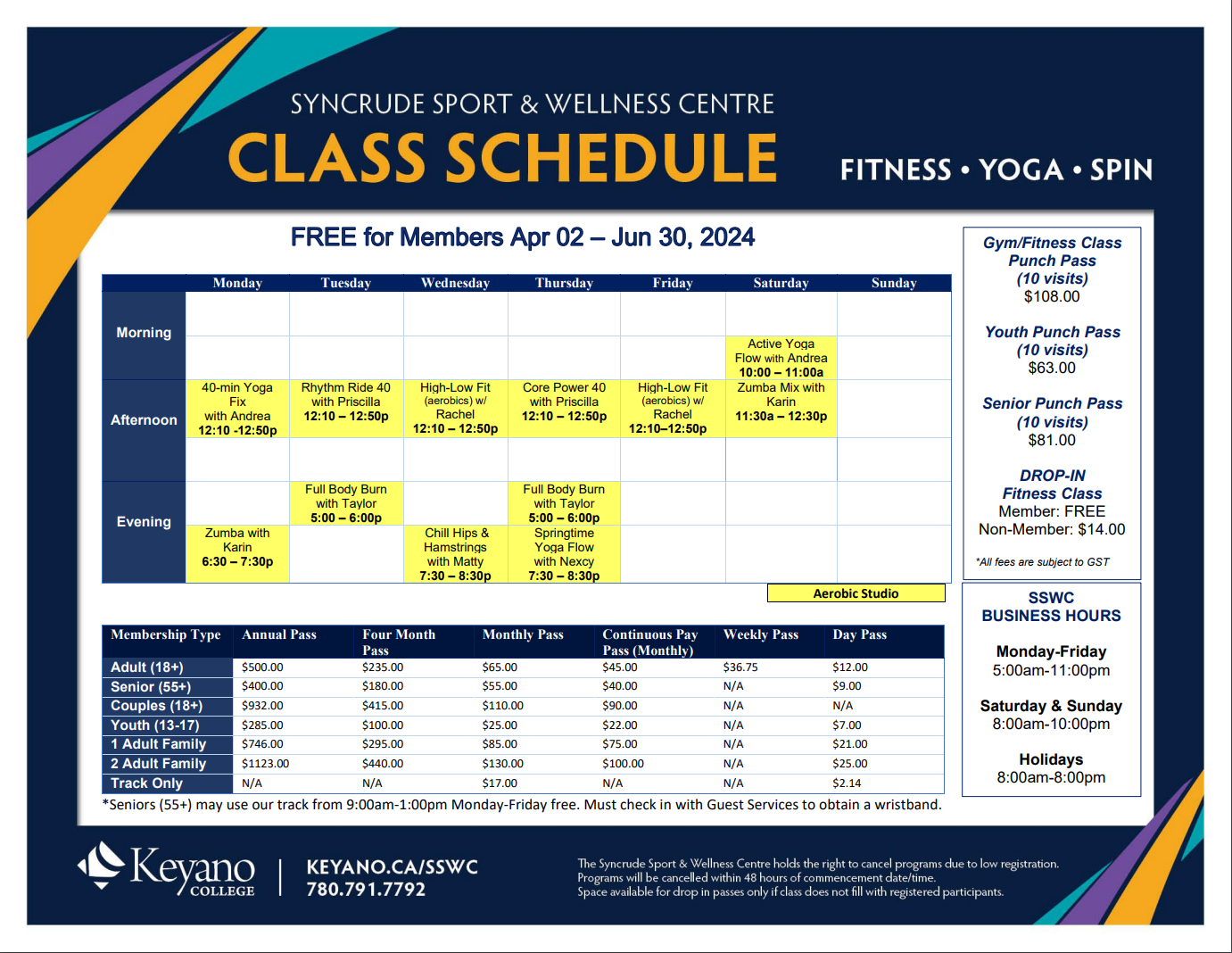 spring fitness classes