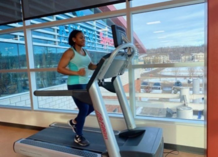 Woman on treadmill