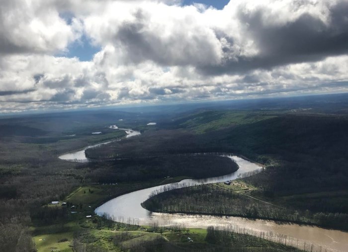 aerial photo of clearwater river