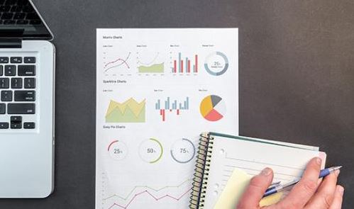 computer and images with charts