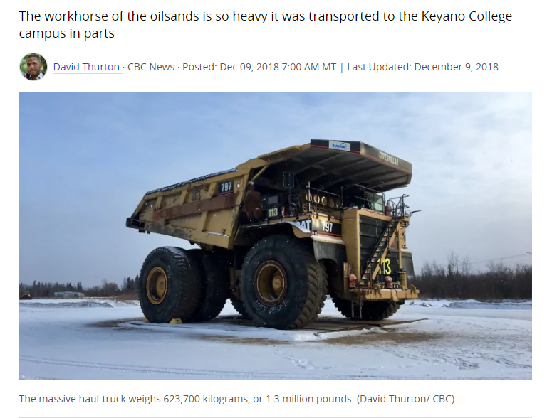 picture of haul truck from cbc article