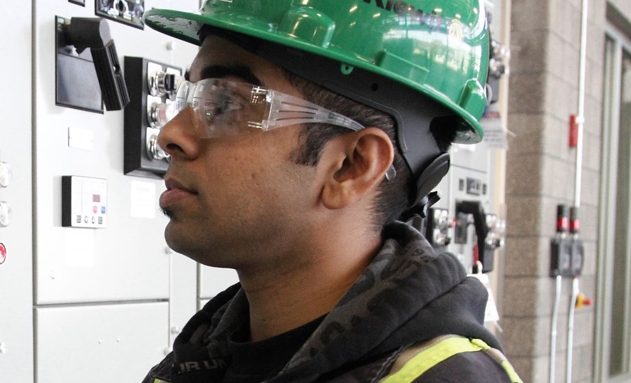 process operator looking at computer