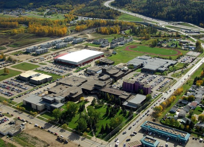 aerial view of keyano college campus