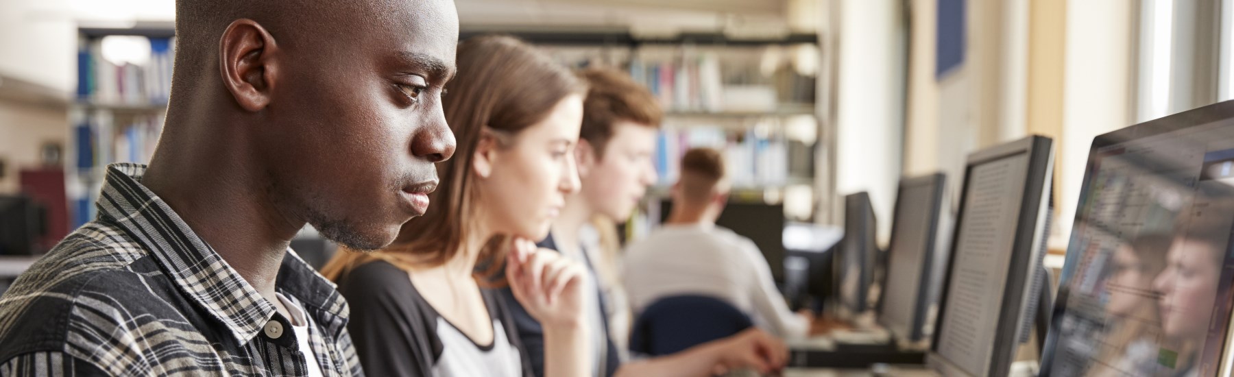 Students on a computer