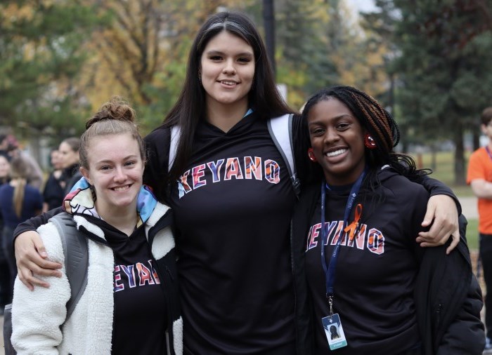 group of students standing outside