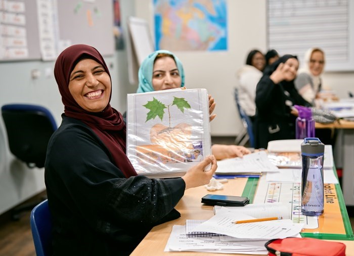 students smiling at camera