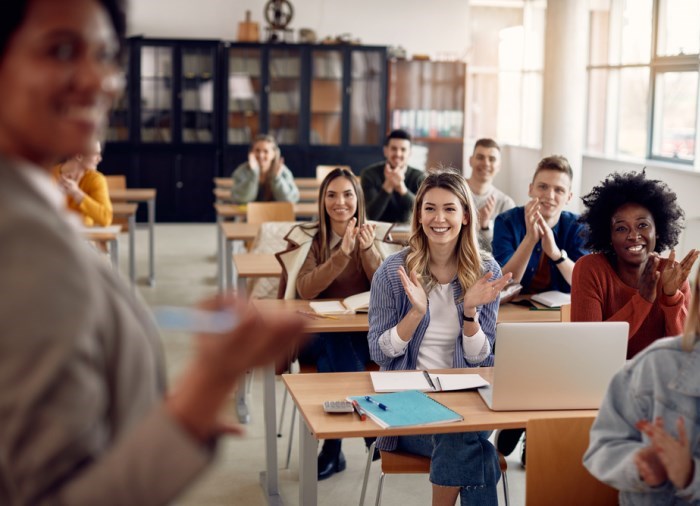 high school teacher in the classroom