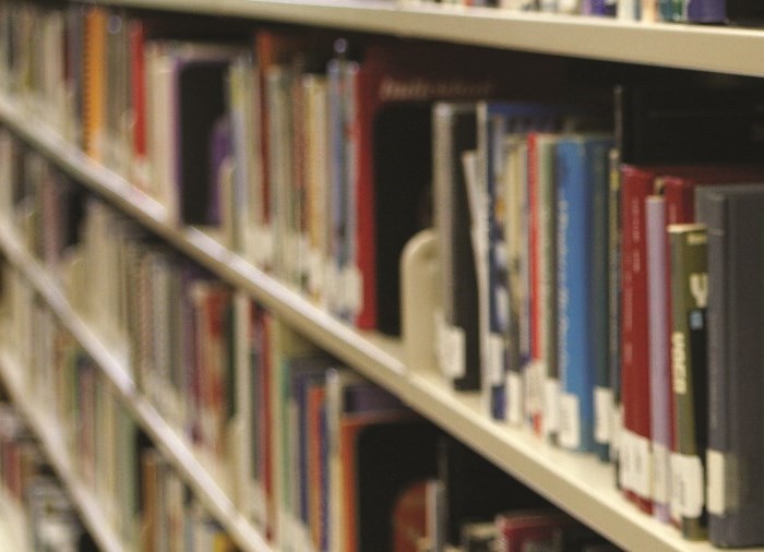 library books on shelf