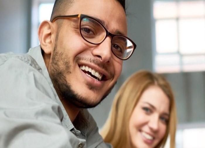 student smiling at camera