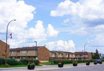 riedel street townhouses as viewed from franklin avenue