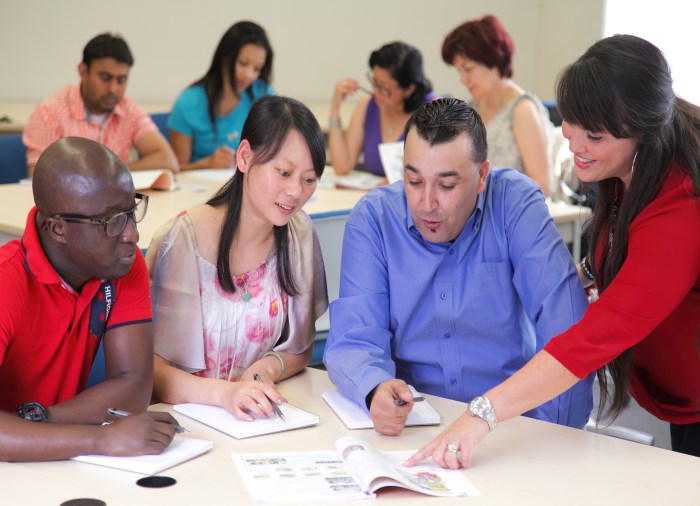 group of international students