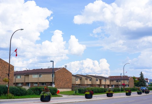 A block of townhouses