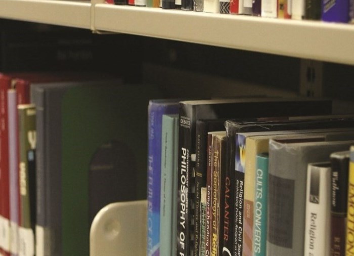 library books on shelf