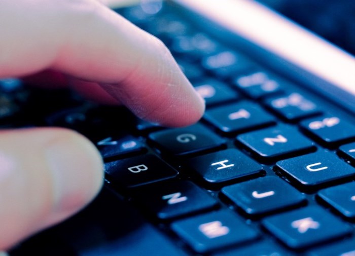 Man typing