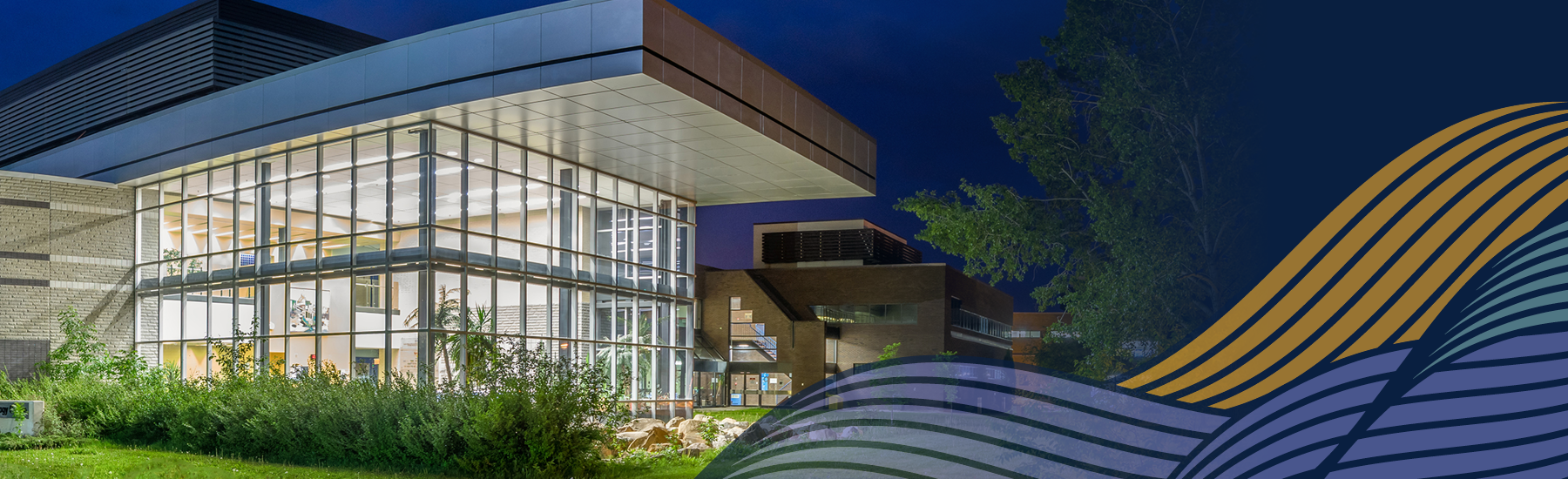 exterior of keyano at night