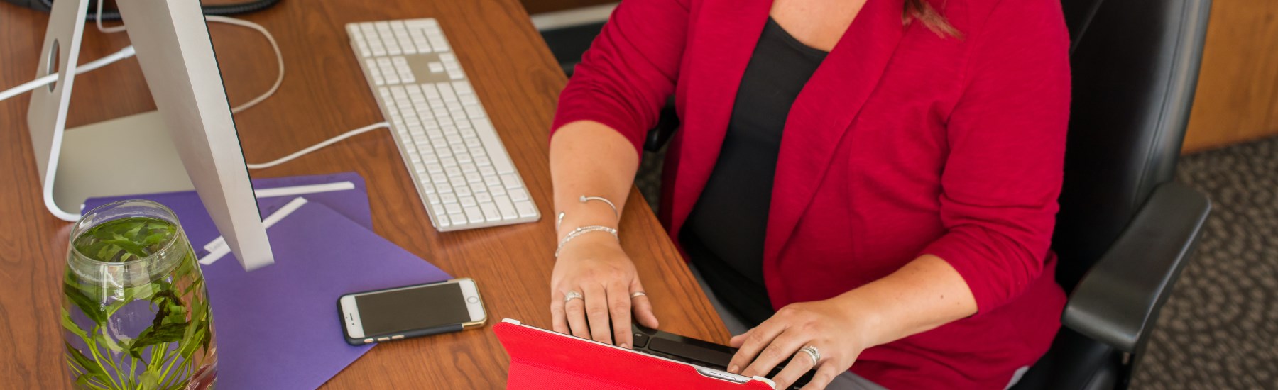 Student on computer