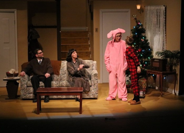 actors on stage in "A Christmas Story"