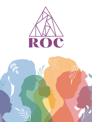 ROC logo with multi color of people heads